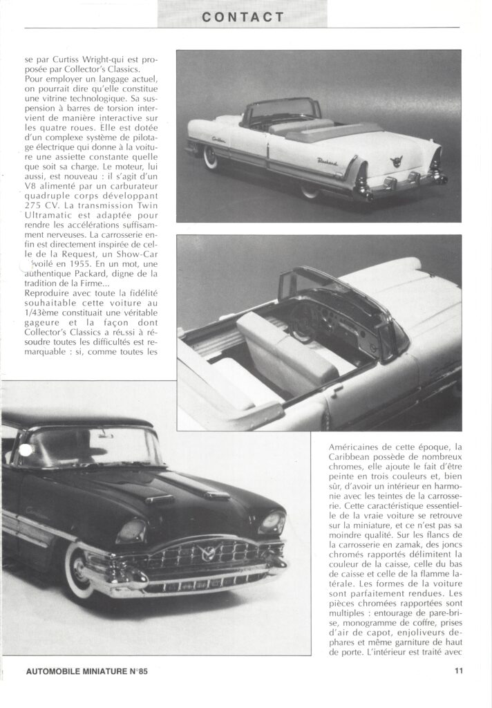 Facsimil de la página 11 de la revista Automobile Miniature - Nro. 85 - 1993 - Francia