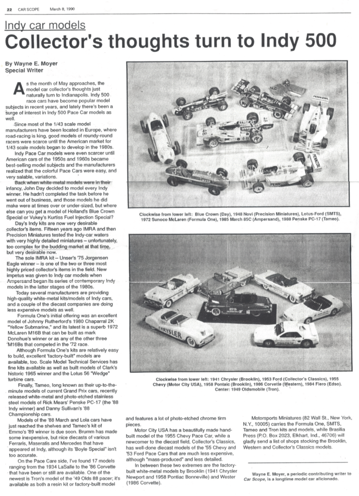 Facsimil de la página 22 de la revista Car Scope - 1990 - Estados Unidos